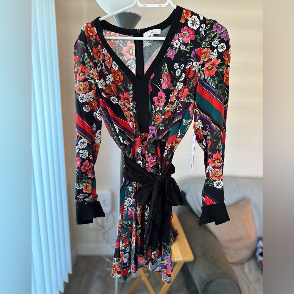 knee length satin dress. Cocktail style.